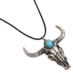 Cattle longhorn faux cow Bull western  Necklace